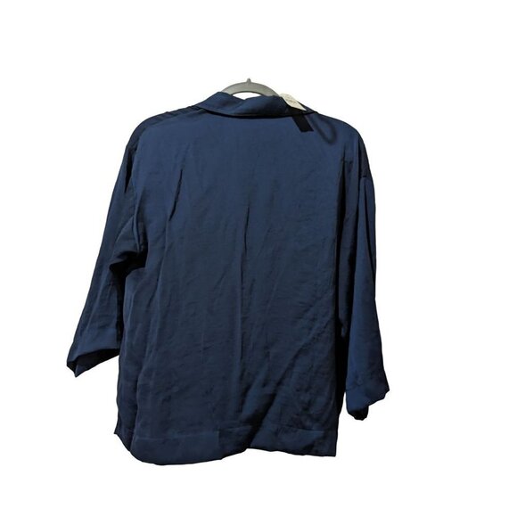 Loft sleep womens top size M navy blue button up New - Picture 2 of 7